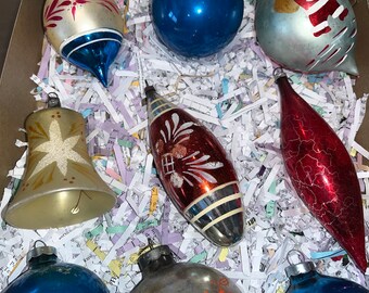 9 Vintage Poland Icicle Ornaments, 1950 Shiny Brite 3