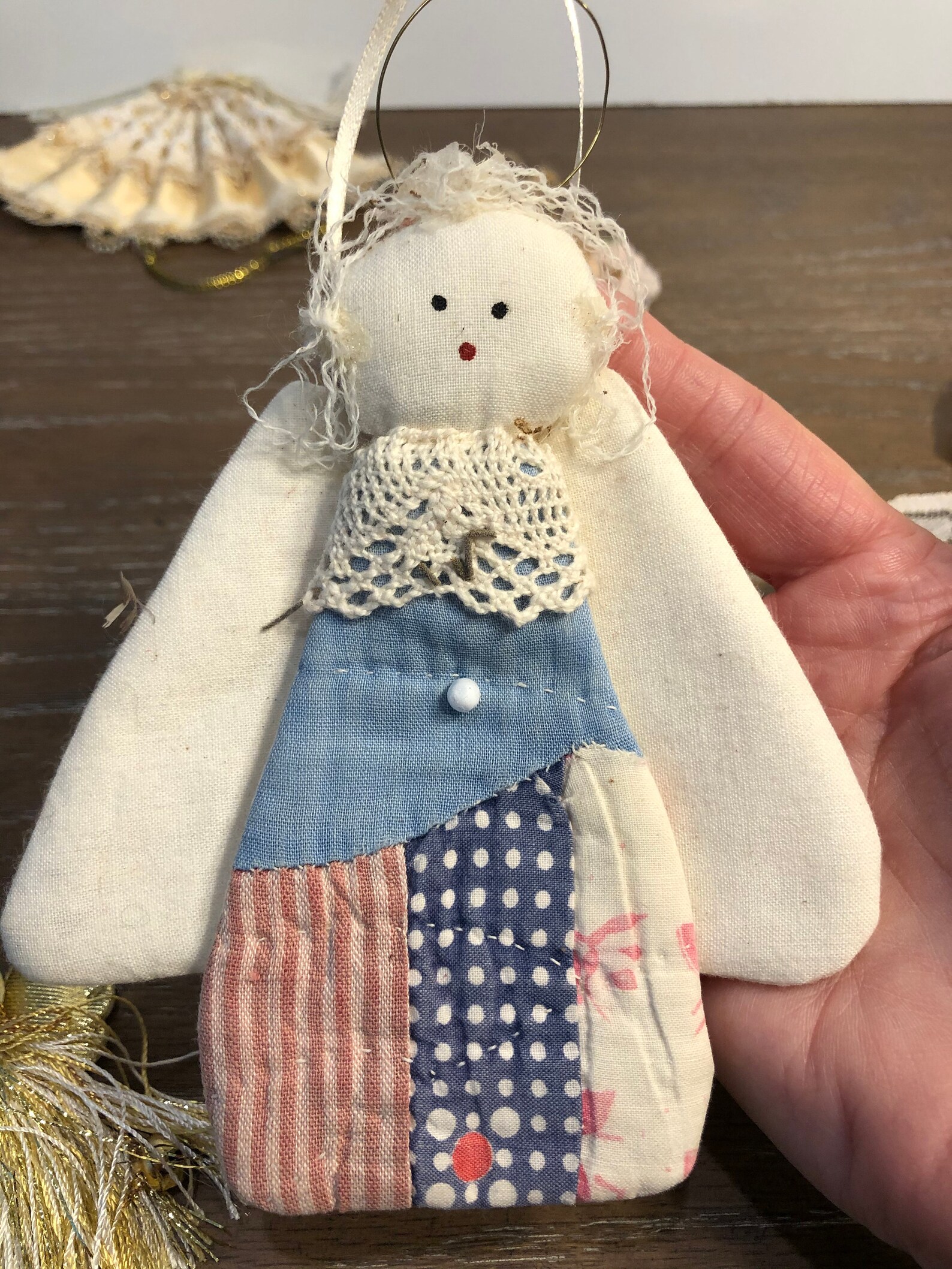 7 Vintage Angel Ornaments Vintage Quilted Angel Ornament Etsy