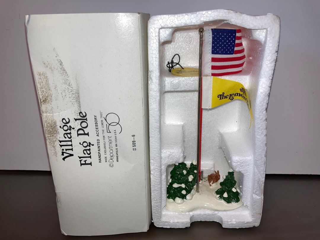Vintage Dept 56 5096 Dept 56 Village Flag Pole Dept 56 Lemon Etsy