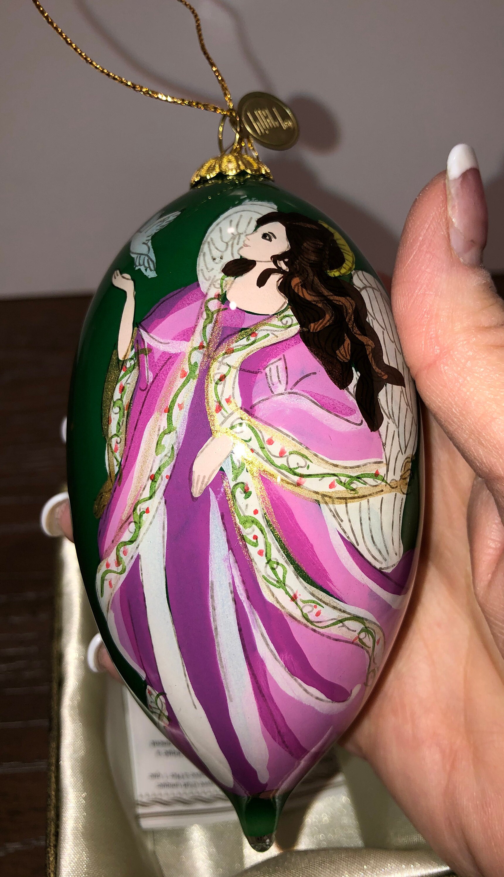 Li Bien Pink Angel Christmas Ornament Li Bien Pink Teardrop Etsy Ireland