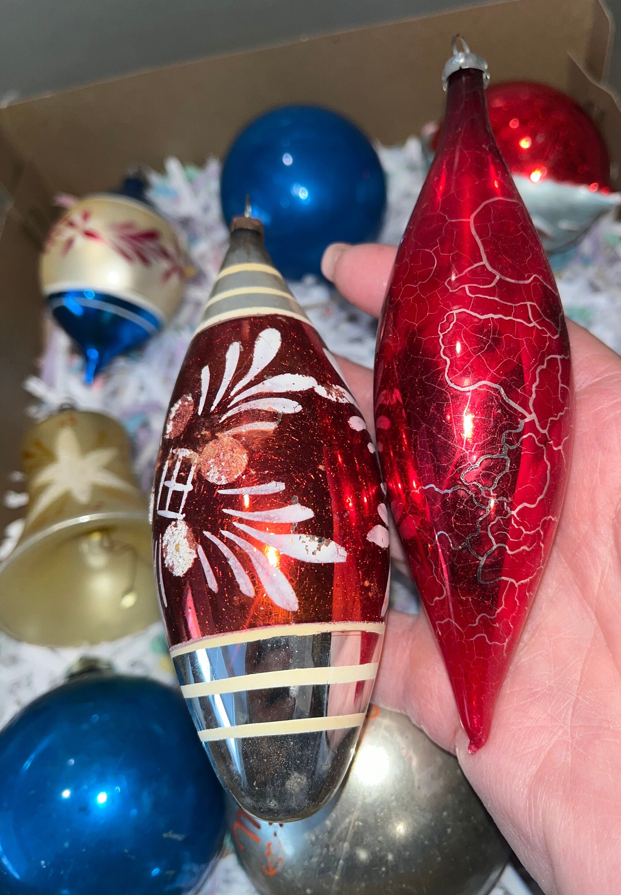 9 Vintage Poland Icicle Ornaments, 1950 Shiny Brite 3
