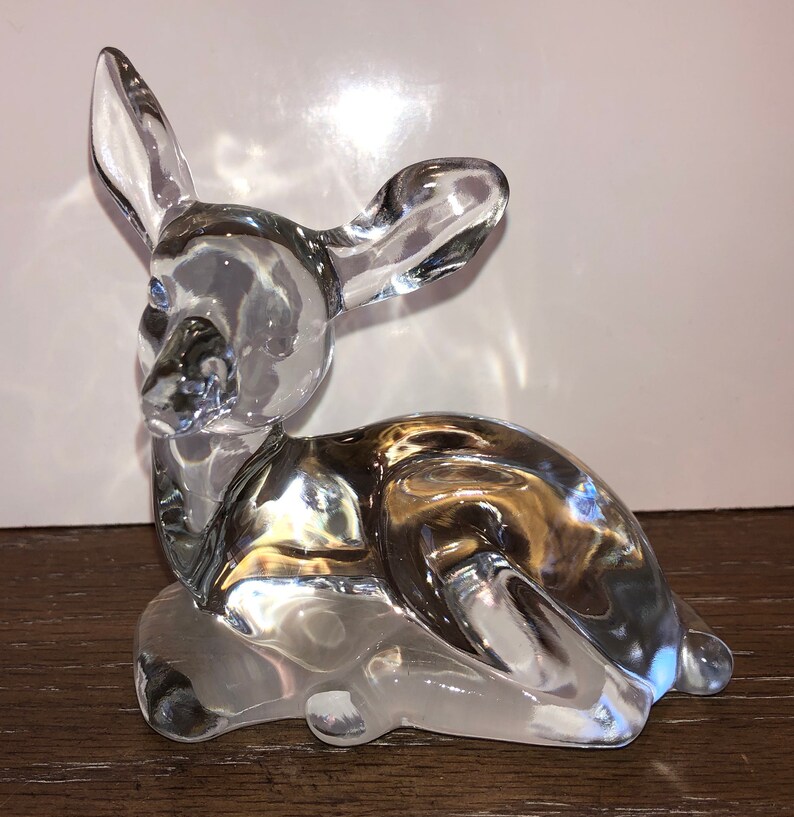 Fenton Clear Deer Figure Vintage Signed Fenton Glass Deer Etsy