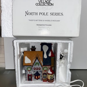 Vintage Dept 56 56227, Dept 56 Tassy&#39;s Mittens and Woolies, Dept 56 North Pole Series, Vintage Dept 56 Shops, No Pole Shops, in the Box