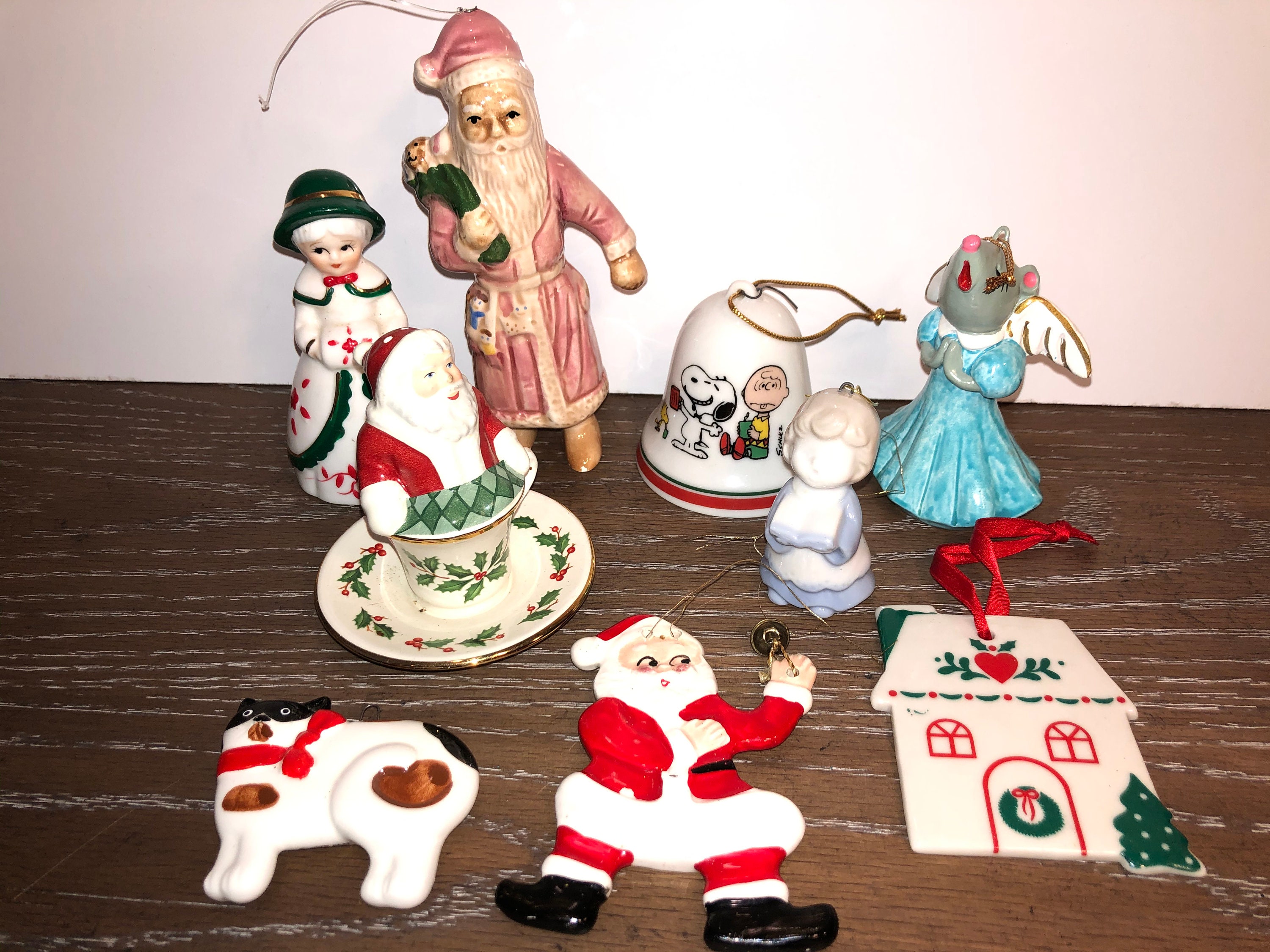 Vintage Porcelain Ornaments Christmas Santa Tea Cup Lenox Etsy