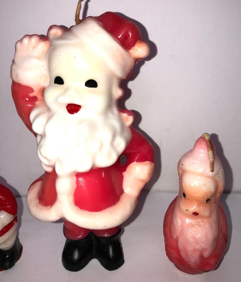 3 Vintage Santa Claus Candles Vintage 5 1/2 Santa Etsy