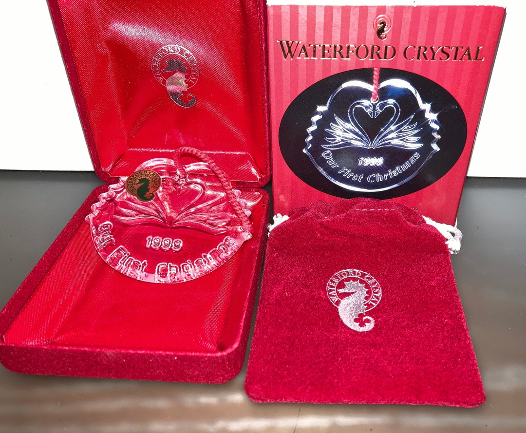 Waterford Crystal Our First Christmas 1999, Waterford Heart Ornament
