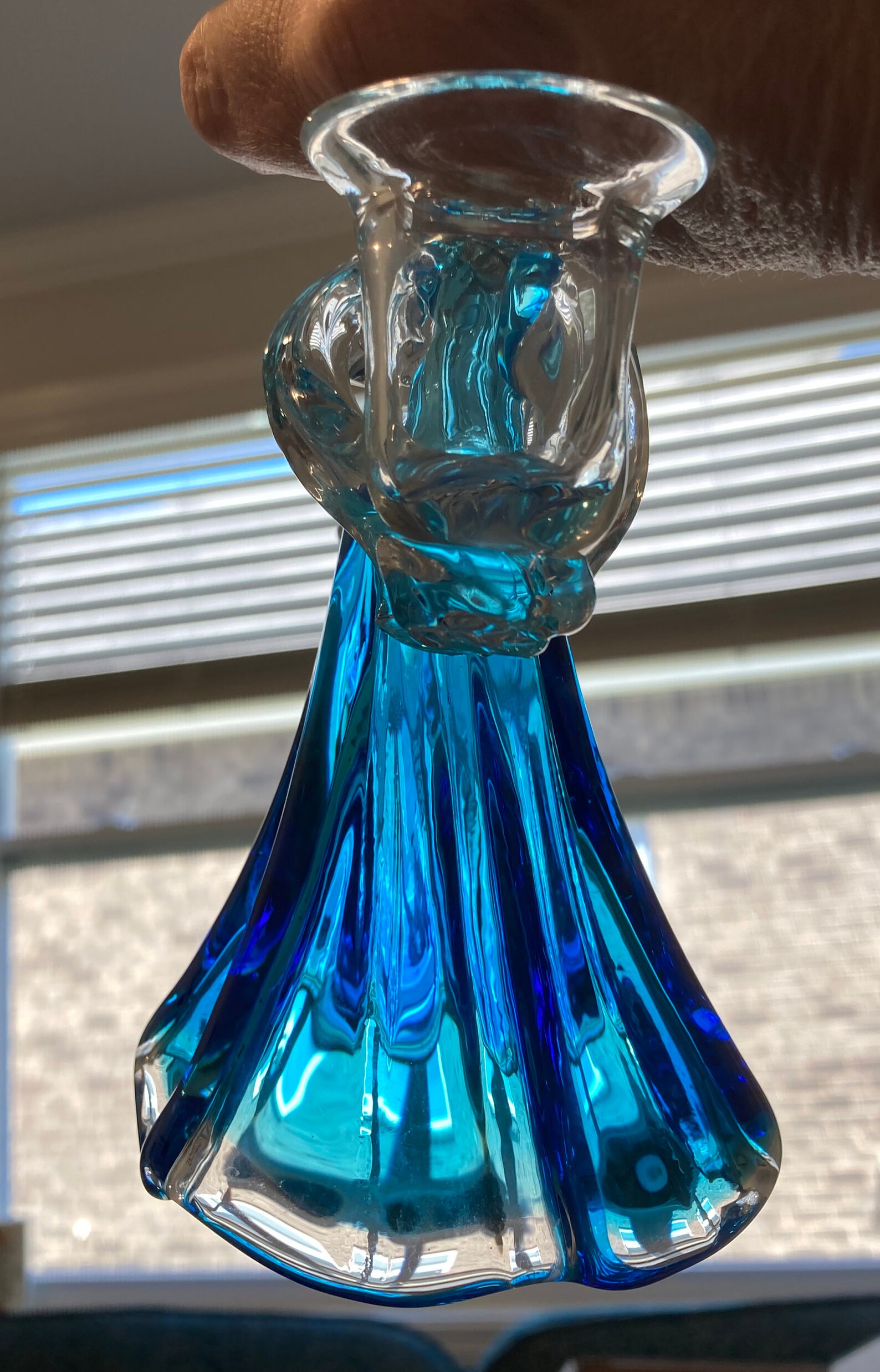 Vintage Murano Glass Angel Aqua Blue Glass Angel Candle Etsy