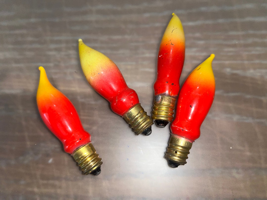 4 Flame Tip Light Bulb Red Yellow Flame Christmas Light Bulb Etsy