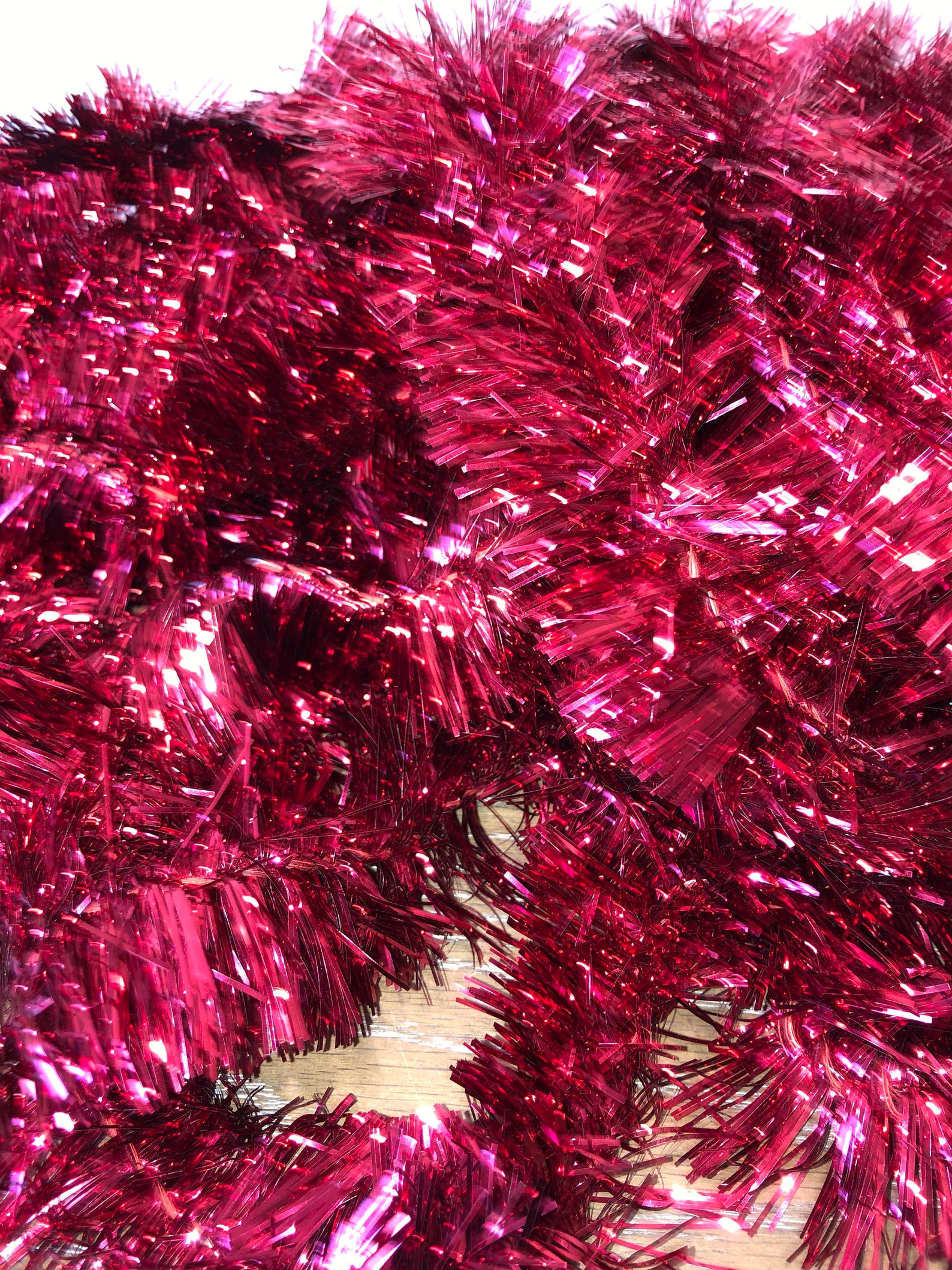 Vintage 6' Red Tinsel Garland Red Tinsel Garland Fine Etsy