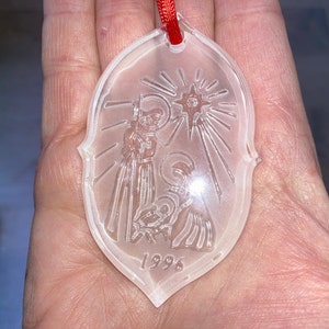 Vintage Waterford Crystal Christmas 1996 Ornament, Waterford 1996 Nativity Ornament, Waterford Holy Family 1996 Christmas Ornament