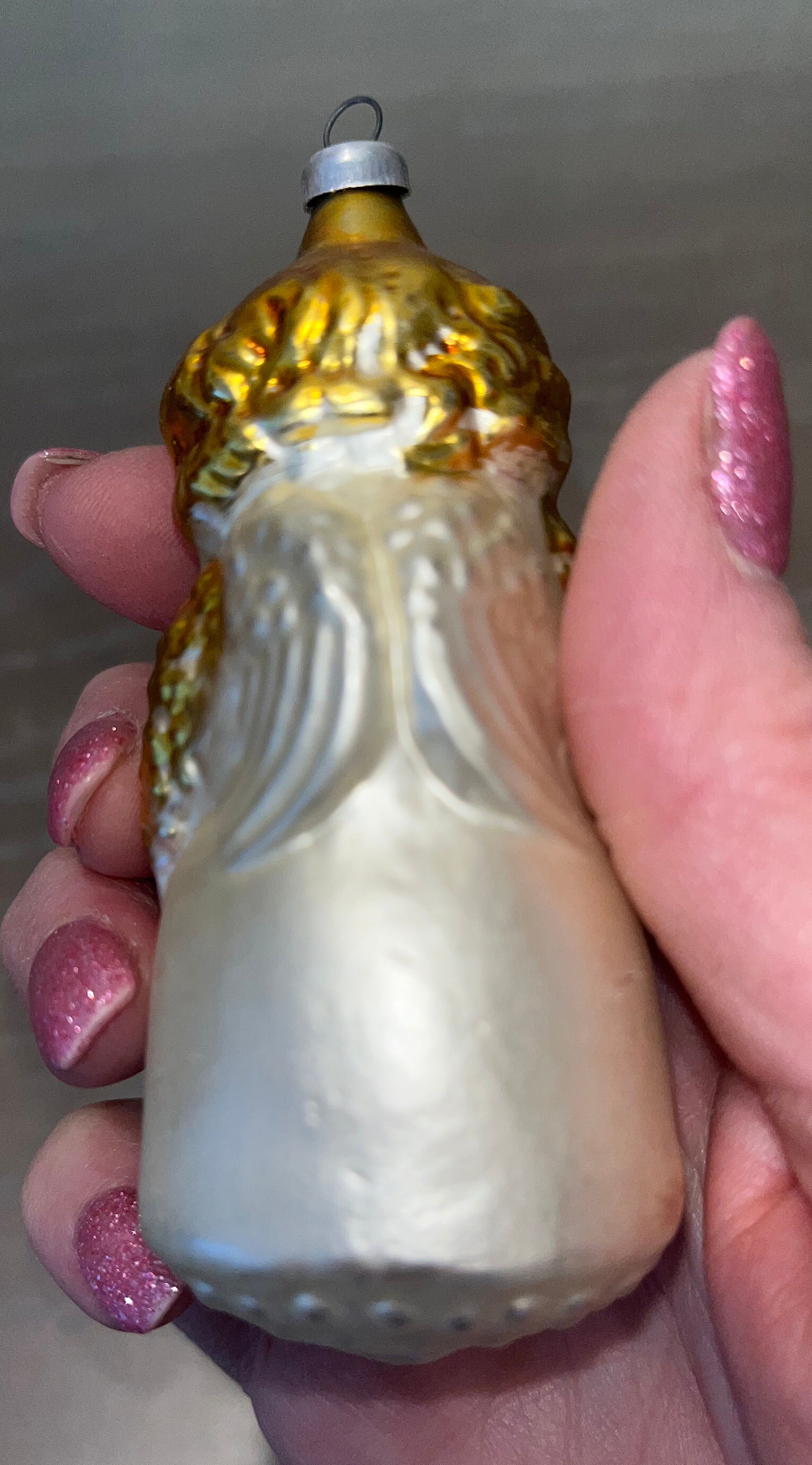 ヴィンテージ西ドイツ製天使のオーナメント、ドイツ製ガラス製天使の