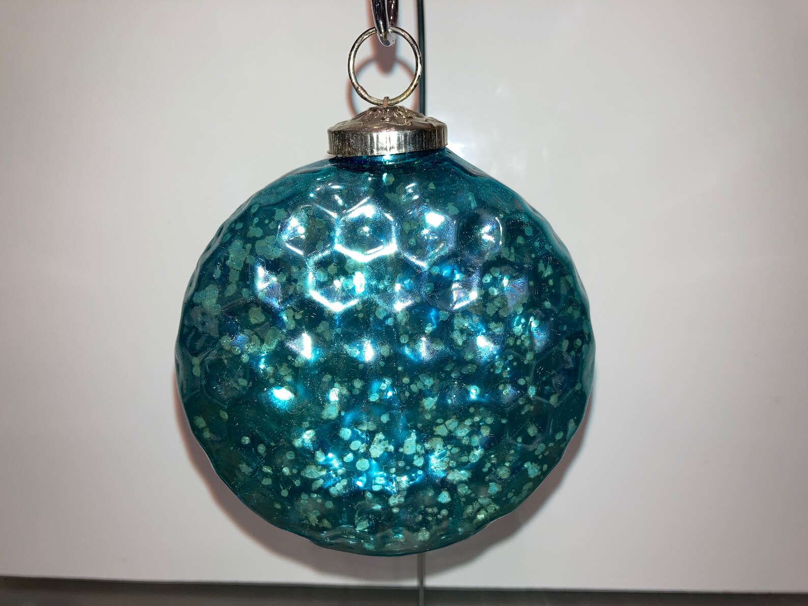 Large Kugel Ornament Turquoise Blue Mercury Glass 4 Etsy