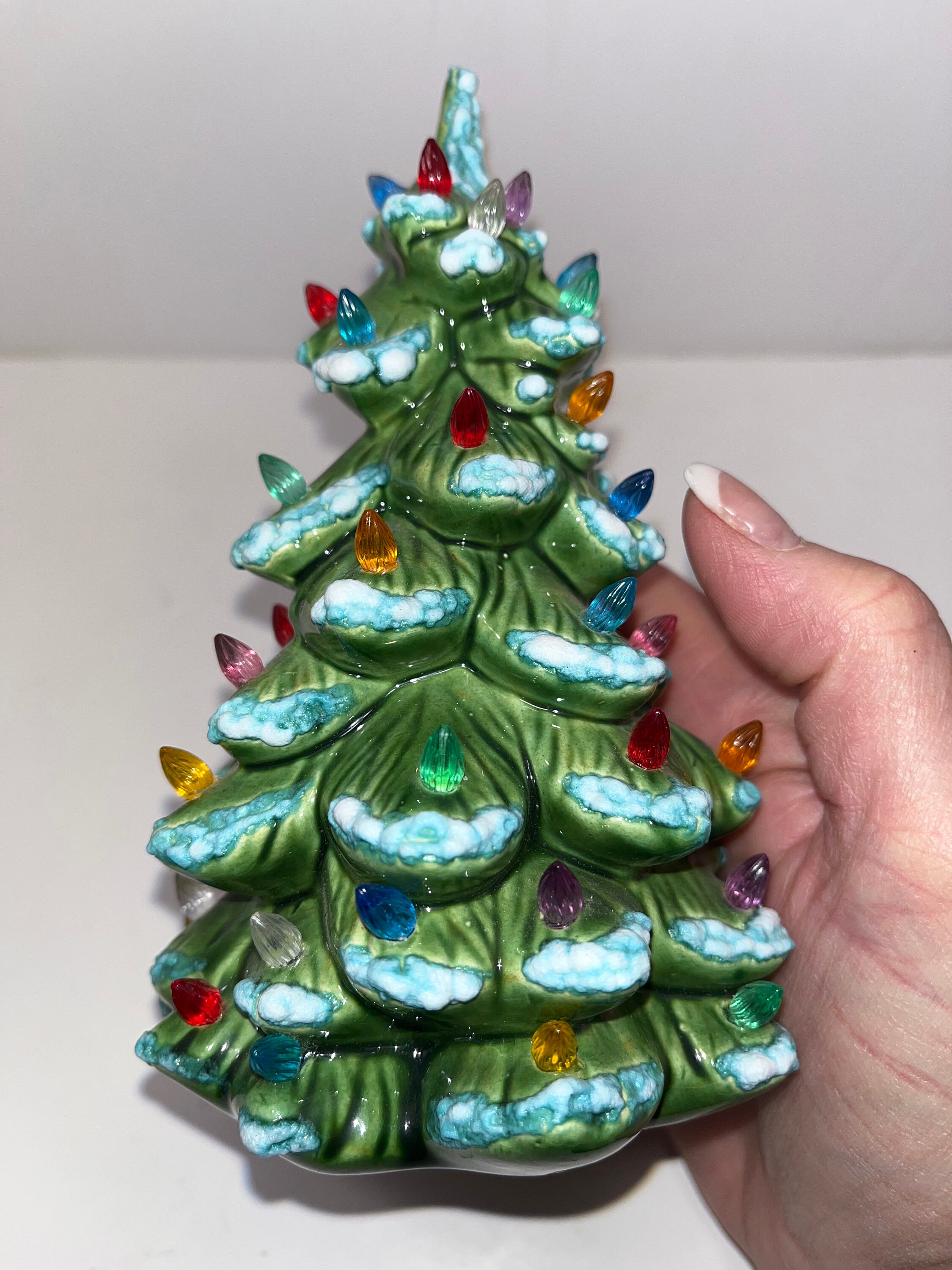 Vintage Ceramic Christmas Tree Green Ceramic Tree Multi Colored