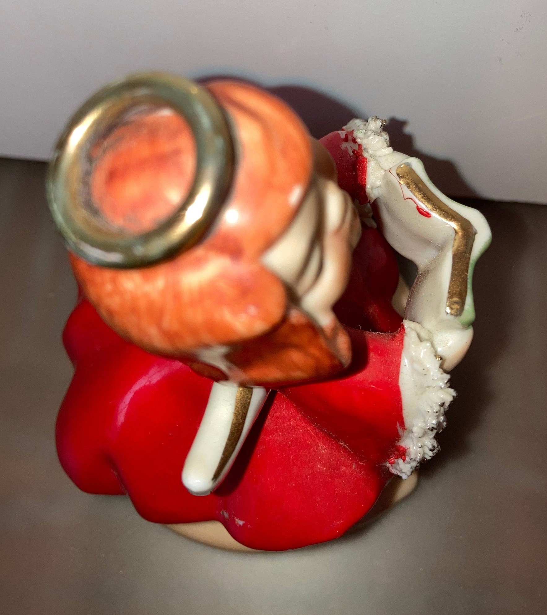 Vintage Japan Christmas Angel Figure, Mid Century Red Dress