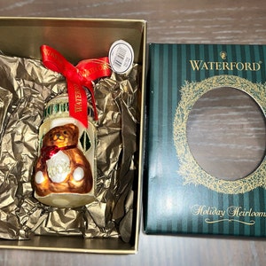 Waterford Heirlooms 2002 Baby Ornament, Waterford Heirloom Baby Bottle Ornament, Waterford 123869, Waterford Teddy Bear Ornament, New in Box