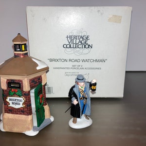Vintage Dept 56 58390, Dept 56 Heritage Village, Dept 56 Brixton Road Watchman, Dept 56 Dickens Watchman, In the box