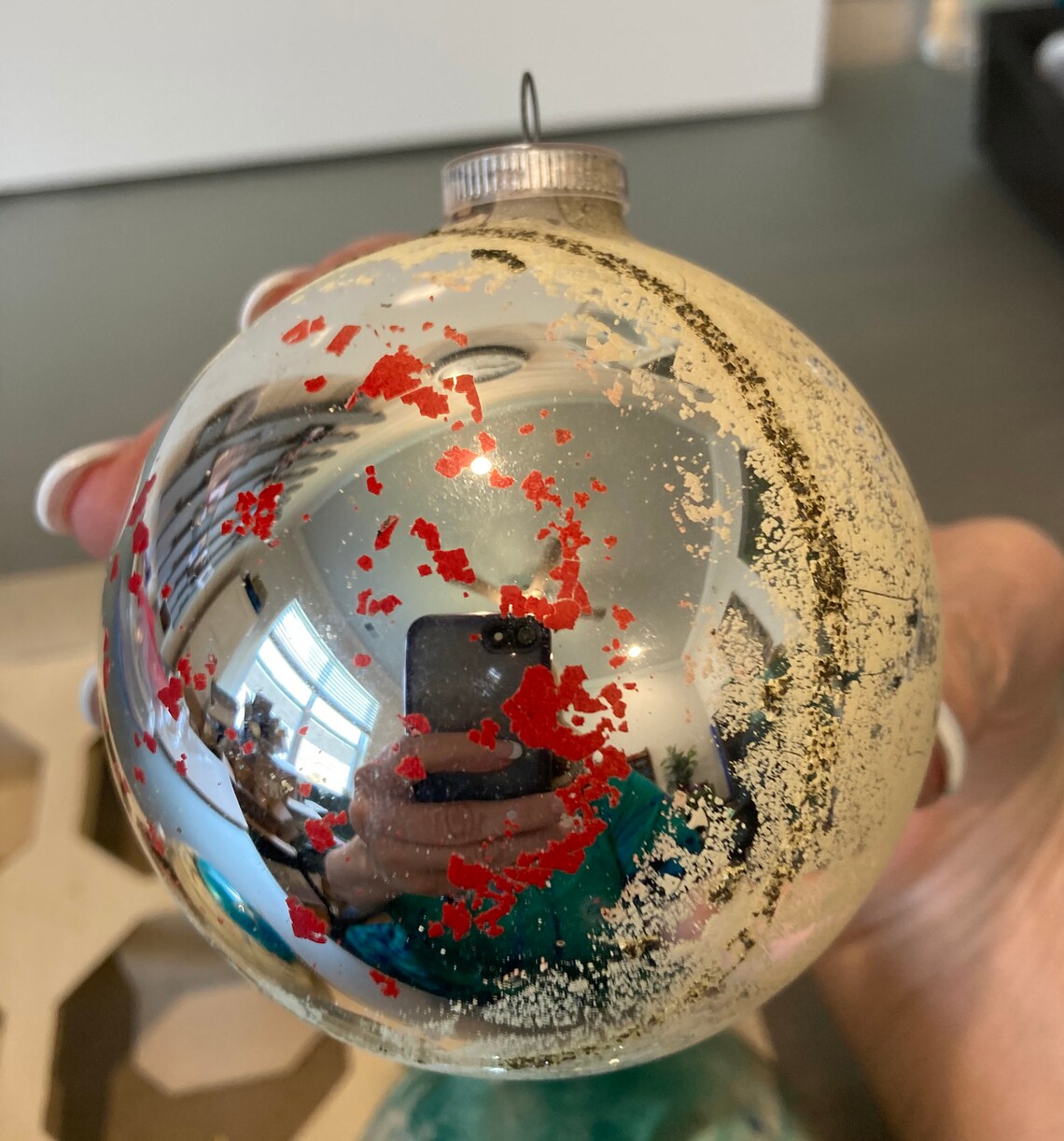 4 Vintage Jumbo Ornaments West German Indent Ornaments West Etsy