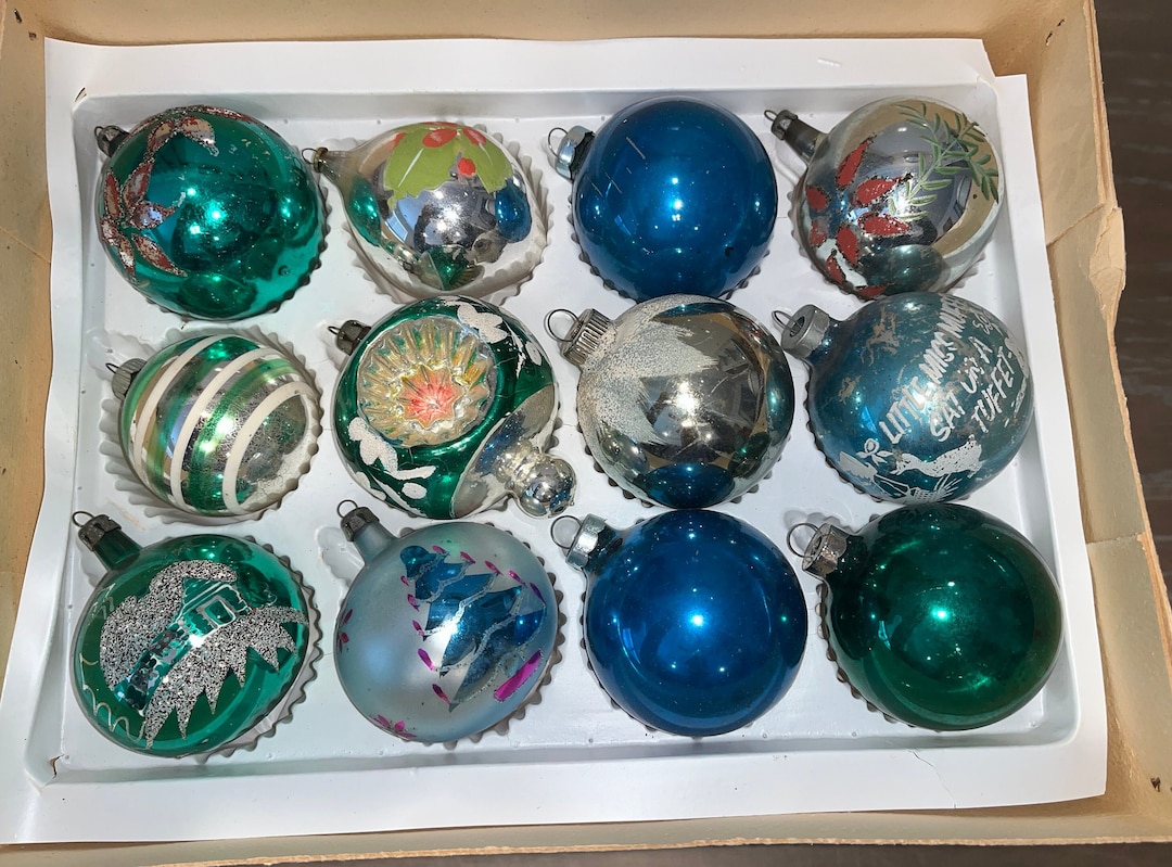 12 Vintage Fantasia Blue Ornaments, Poland Fantasia Ornaments, Poland 3