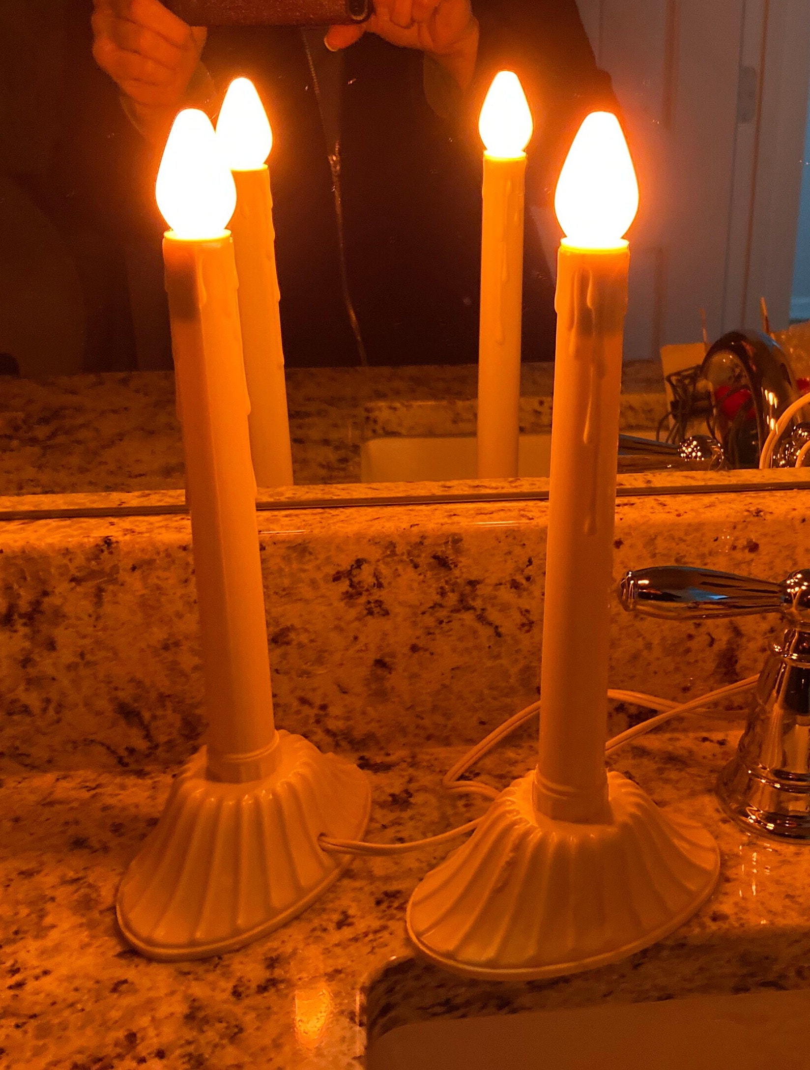 ヴィンテージの窓用キャンドルライト3個、実用的なキャンドル