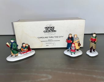 vintage Dept 56 55484, Dept 56 Carolings Thru the City, vintage Dept 56 Heritage Village, Dept 56 Caroling, Dans la boîte