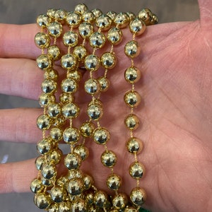 18' Gold Bead Garland, Gold Round Bead Garland, Metallic Bead Garland, Gold Tree Garland, 3/16" Gold Bead Garland, Christmas Tree Garland