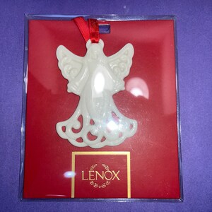 Vintage Lenox Pierced Angel Ornament, Lenox Angel Ornament, Lenox Christmas Ornament, in Package