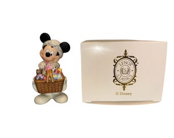 Vintage Lenox Merry Christmas Mickey Figure, Lenox 2004 Mickey Figurine, Lenox Mickey Giftbasket, Lenox Disney Longaberger Mickey, in Box