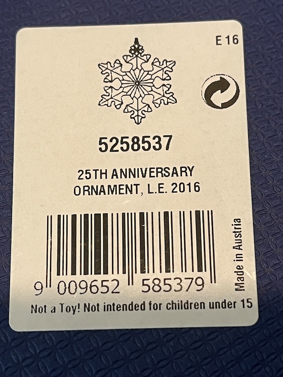 Swarovski Crystal 25th Anniversary Ornament, Swarovski Iridescent