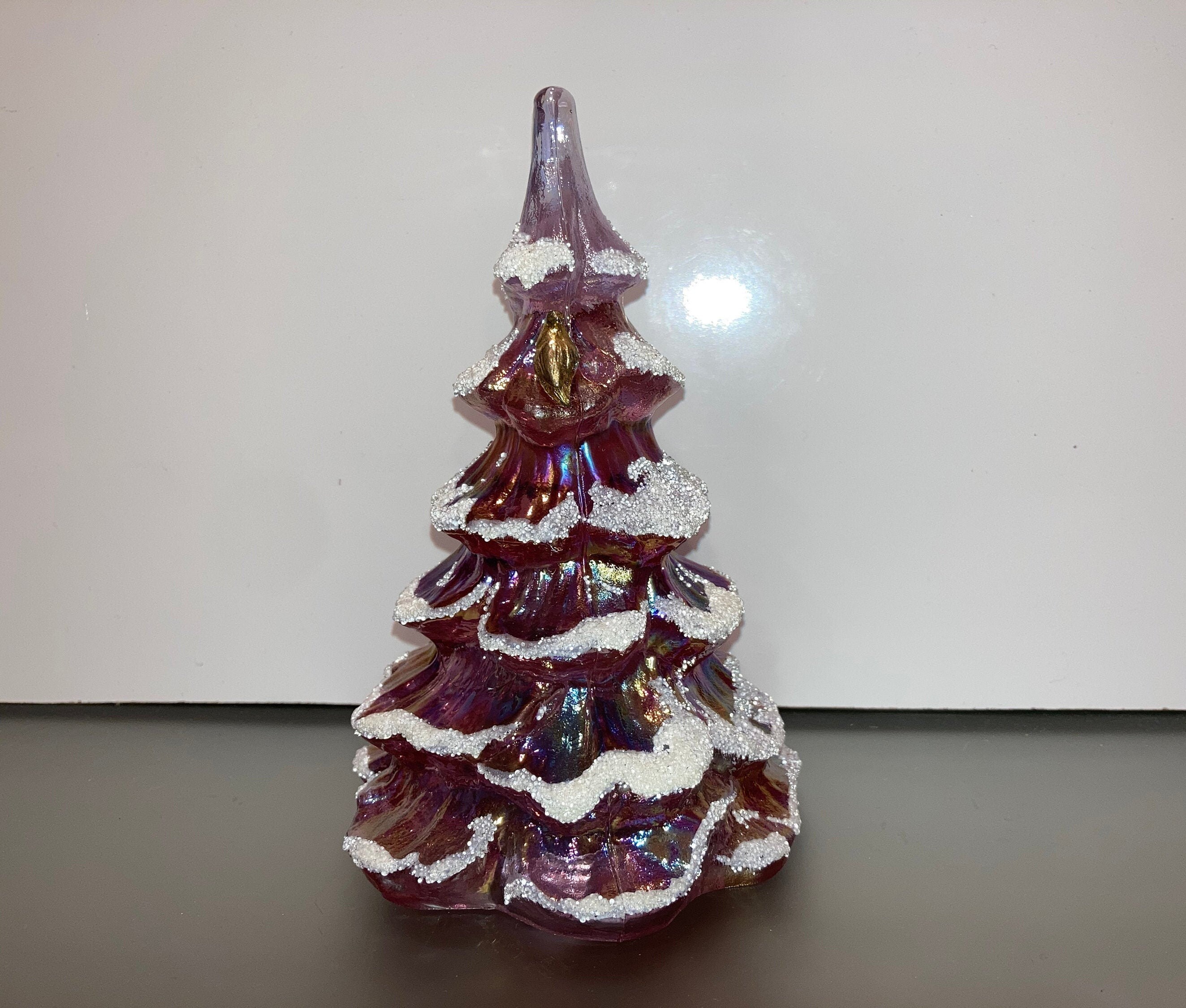 Fenton Iridescent Pink Christmas Tree Vintage Fenton Etsy
