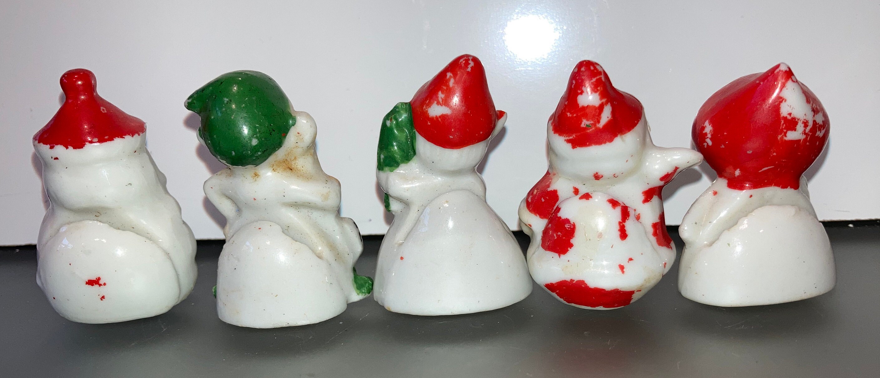 5 Vintage Japan Christmas Figures 1950 Christmas Place Card Etsy