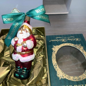 Vintage Waterford Heirlooms Christmas Ornament, Waterford Santas Warm Wishes Ornament, Irish Santa Waterford 100296 Ornament, New in Box