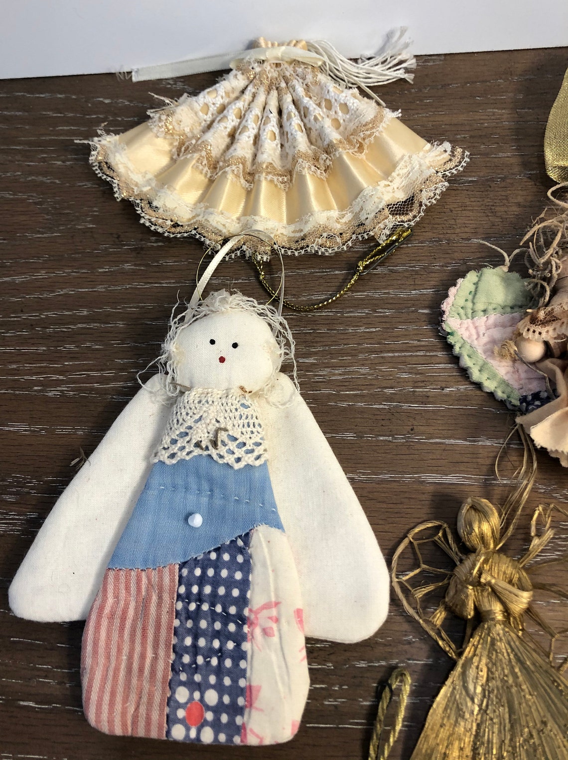 7 Vintage Angel Ornaments Vintage Quilted Angel Ornament Etsy