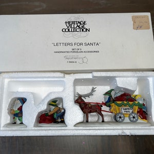 Vintage Dept 56 56049, Dept 56 Heritage Village, Dept 56 Cartas para o Papai Noel, Dept 56 Correio do Papai Noel, Dept 56 Elfos com Correio, Na Caixa