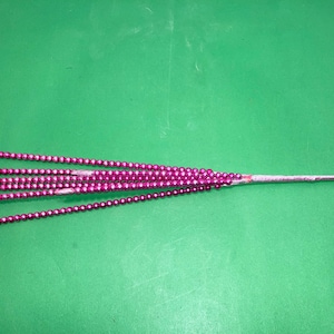 Vintage Mercury Glass Bead Spears, Fuchsia Pink Mercury Glass 3/16&quot; Bead Picks, Pink Color Mercury Glass 16&quot; Spears, Christmas 8 Pick Lot
