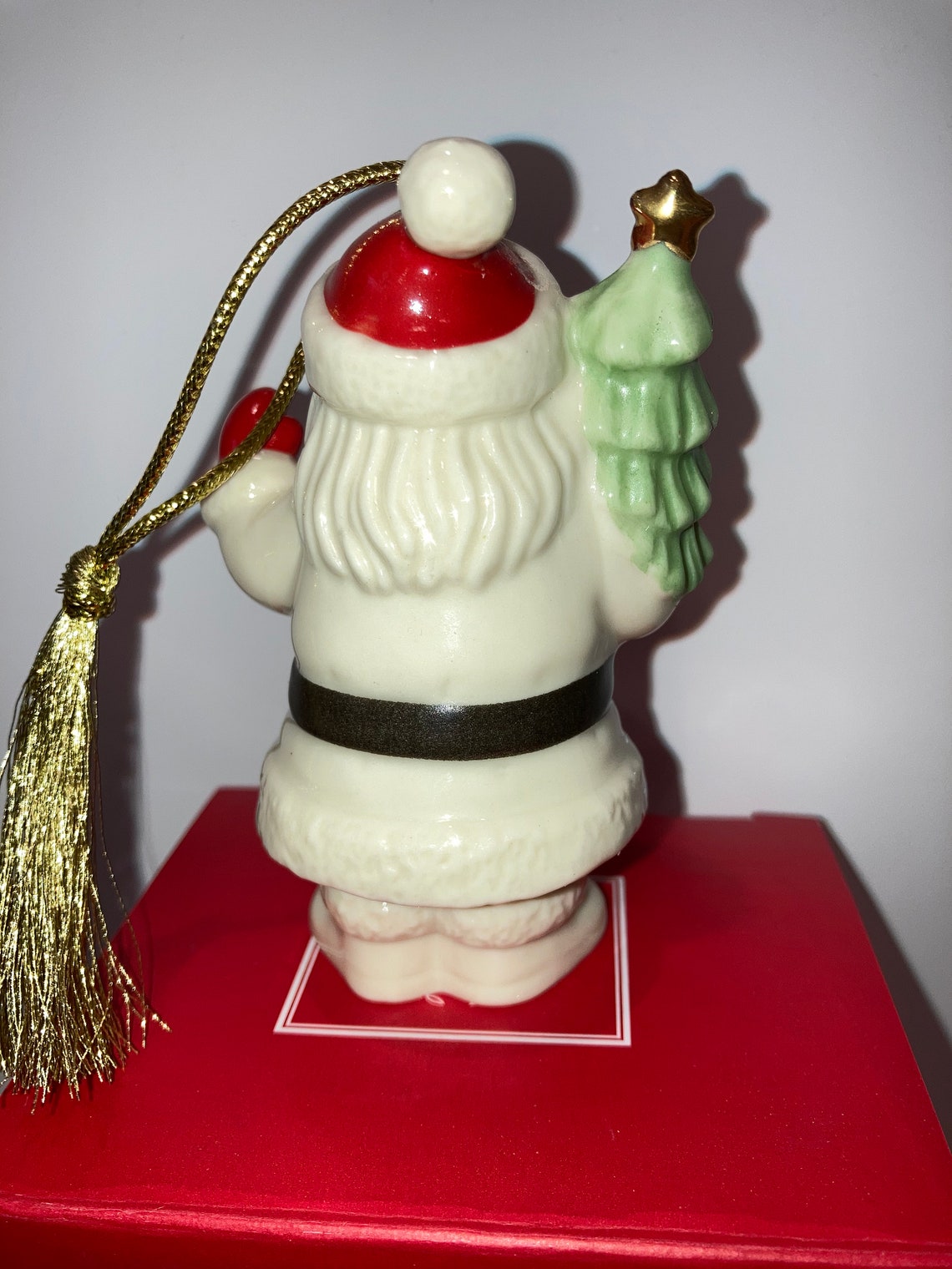 Vintage Lenox Santa Ornament Lenox Santa With Tree Christmas Etsy