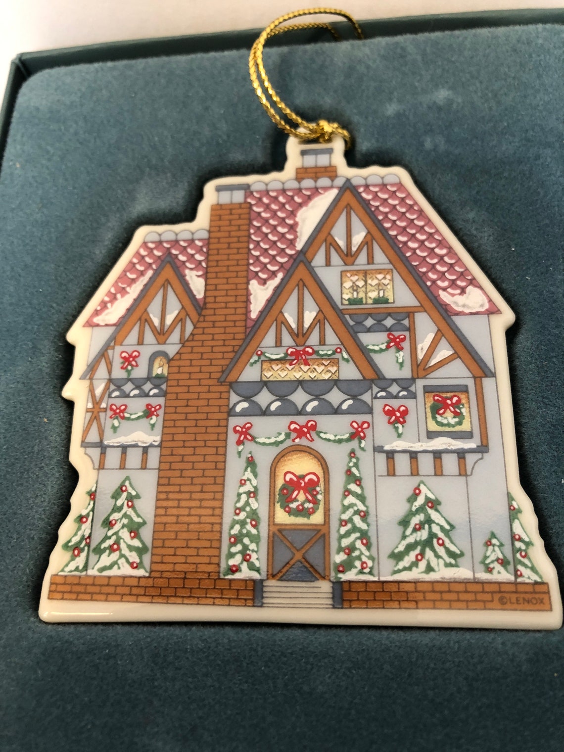 Vintage Lenox Cottage Ornament Lenox Christmas House Etsy