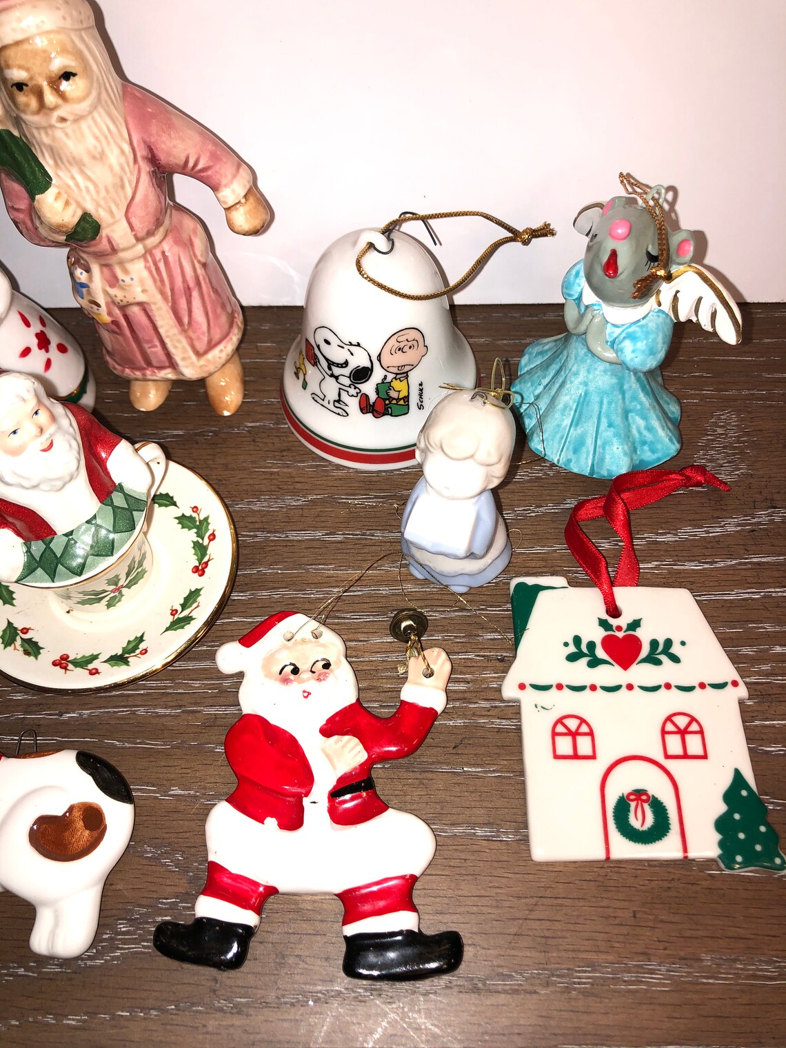 Vintage Porcelain Ornaments Christmas Santa Tea Cup Lenox Etsy