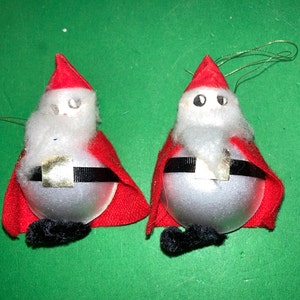 2 adornos de Papá Noel de fieltro, adorno de espuma para el cuerpo de Papá Noel, mini adornos de Papá Noel, adornos de Papá Noel vintage