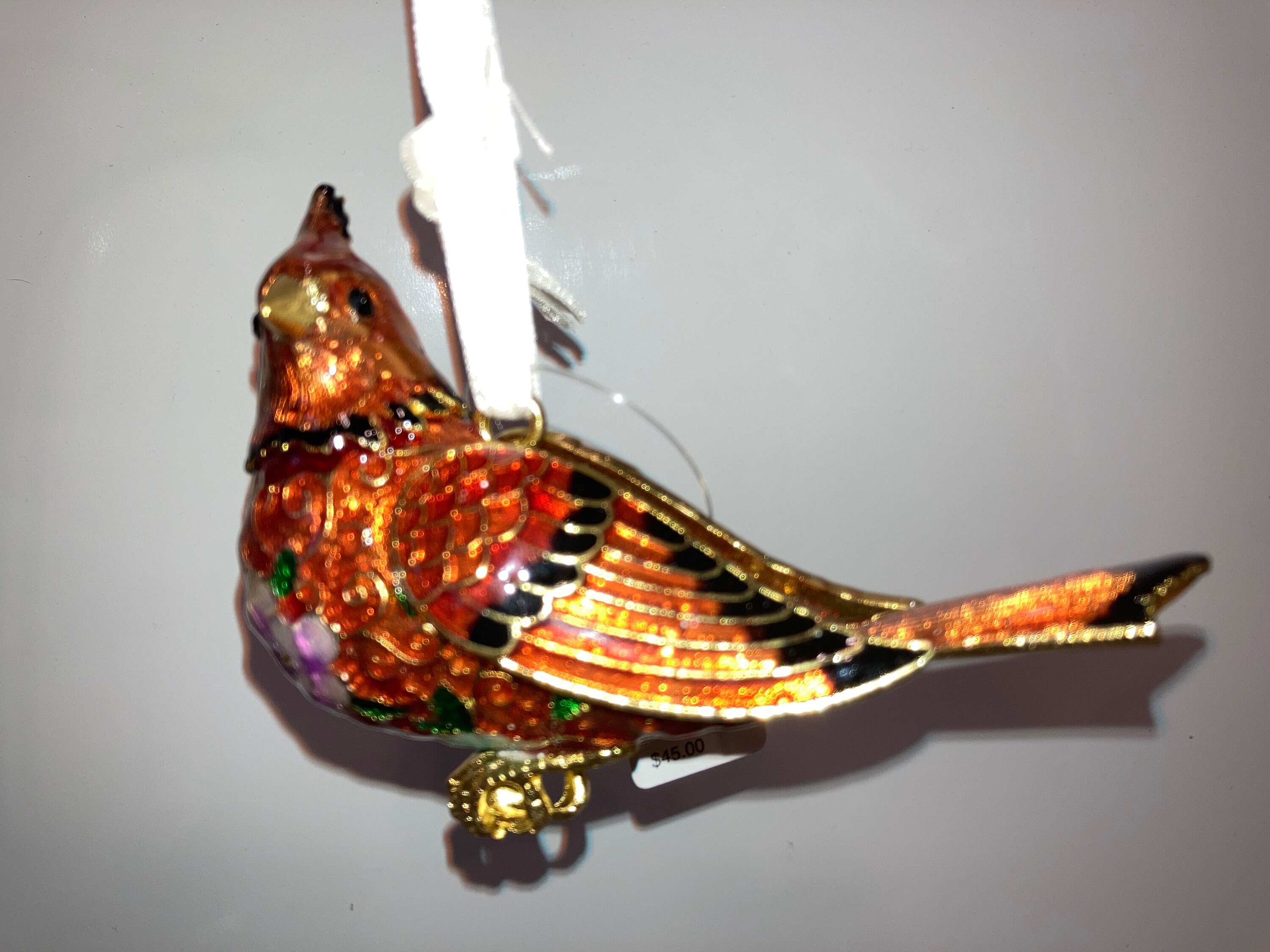 Dillards Cloisonne Cardenal Ornamento Dillards Cloisonne Etsy