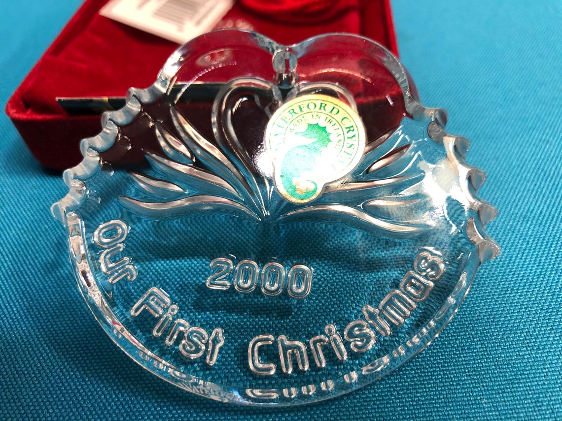 Vintage Waterford Crystal Our First Christmas Ornament Etsy