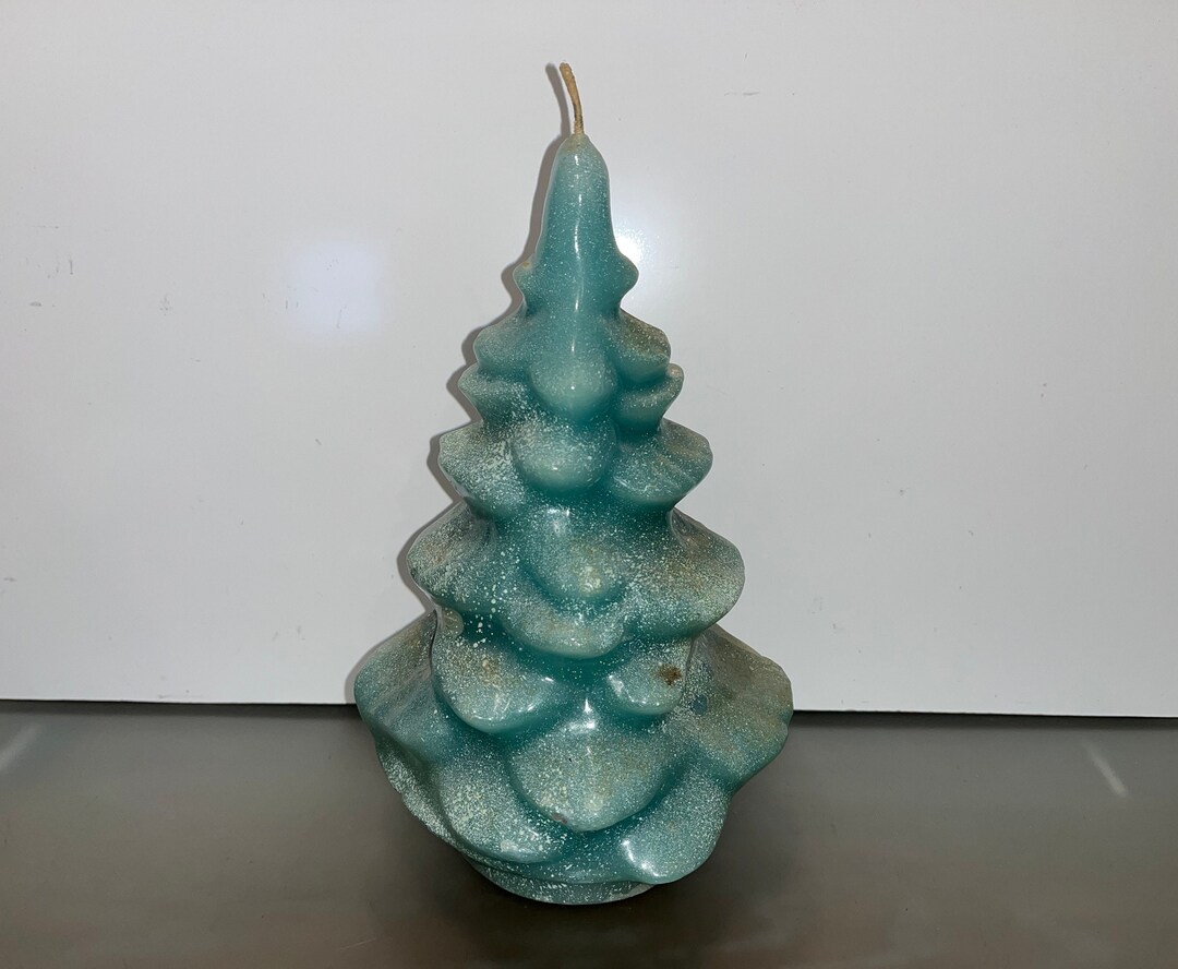 Vintage Green Christmas Tree Candle 10 Christmas Tree Etsy