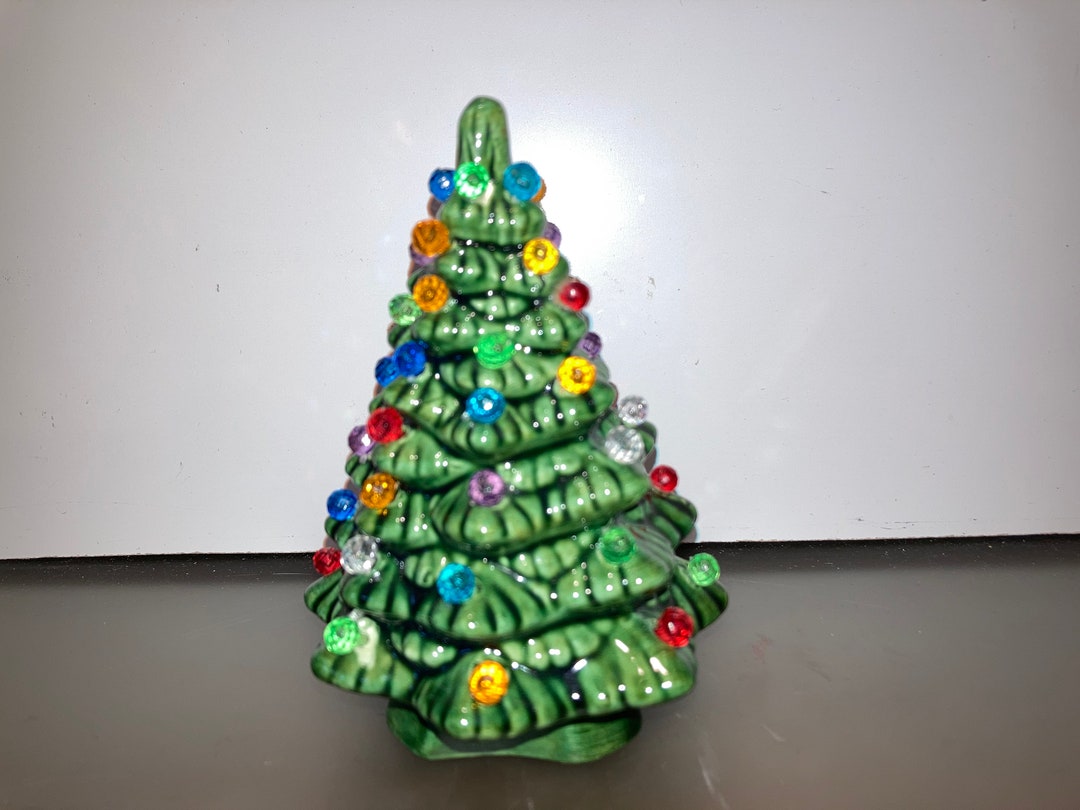 Vintage Mini Light up Christmas Tree 4 Lighted Green Etsy Canada