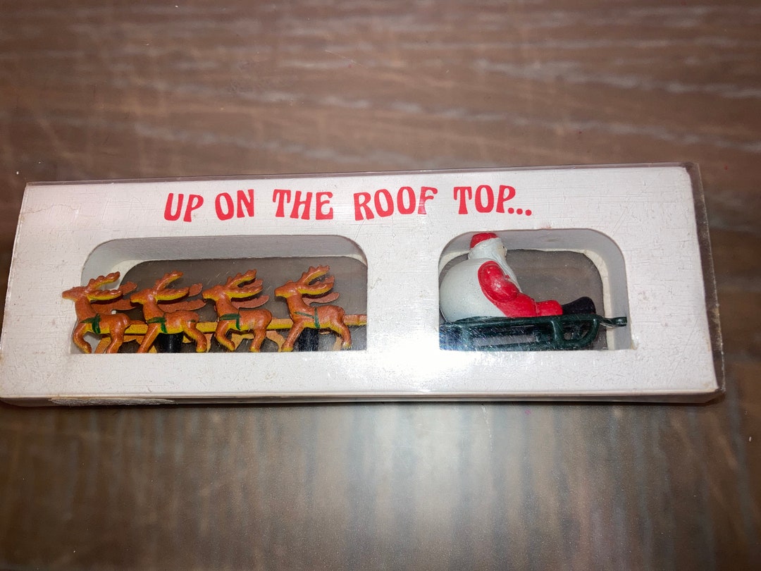 Vintage Dept 56 51390, Dept 56 up on the Roof Top, Dept 56 Santa ...