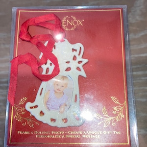 Vintage Lenox Charms Angels Ornament, Lenox Angel Photo Ornament, Lenox Pierced Photo Angel Ornament, Lenox Christmas Ornament, Original