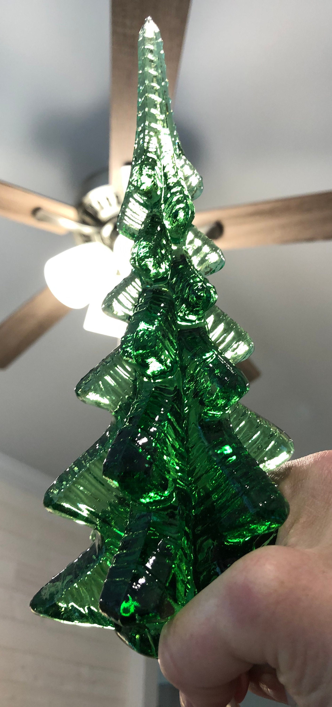 Studio Art Green Glass Christmas Tree Vintage Green Glass Etsy