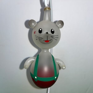 Vintage De Carlini Mouse Ornament, De Carlini Animal Ornament, Translucent Painted De Carlini Mouse, Signed Italy Mouse Ornament, Mint