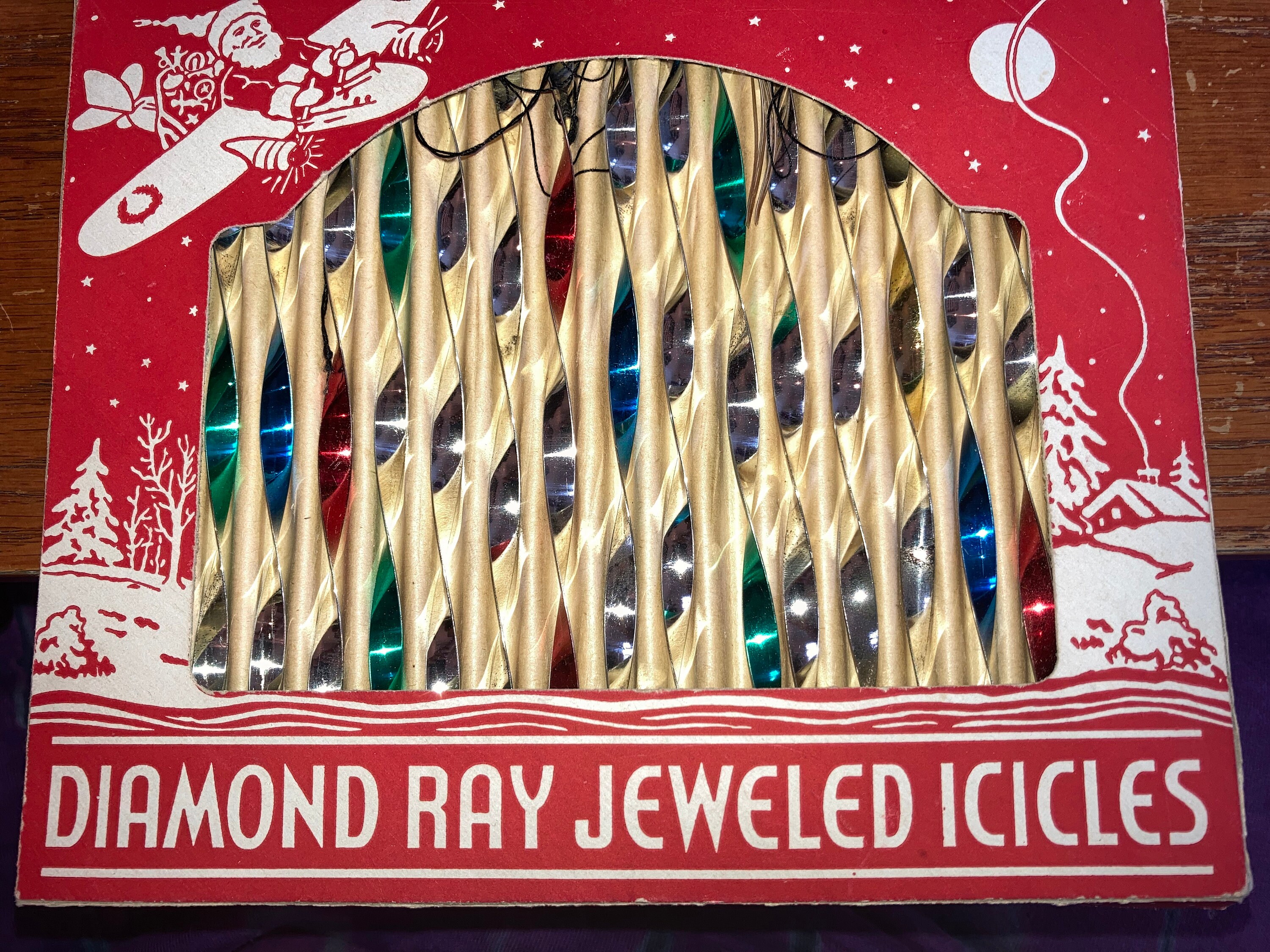 16 Vintage Diamond Ray Jeweled Icicles Metal Spiral Icicles Etsy