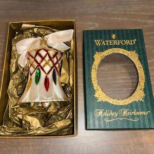 Waterford Heirlooms Lismore Grande Bell Ornament, Waterford Lismore Bell Ornament, Waterford Glittered Bell, Waterford 103569, In Box