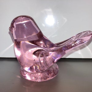 Leo Ward Glass Pink Bird, Pink Royal Cardinal, Pink Glass Glass Cardinal of Love Bird, Terra Studios 2020, Glass Cardinal Bird Figure