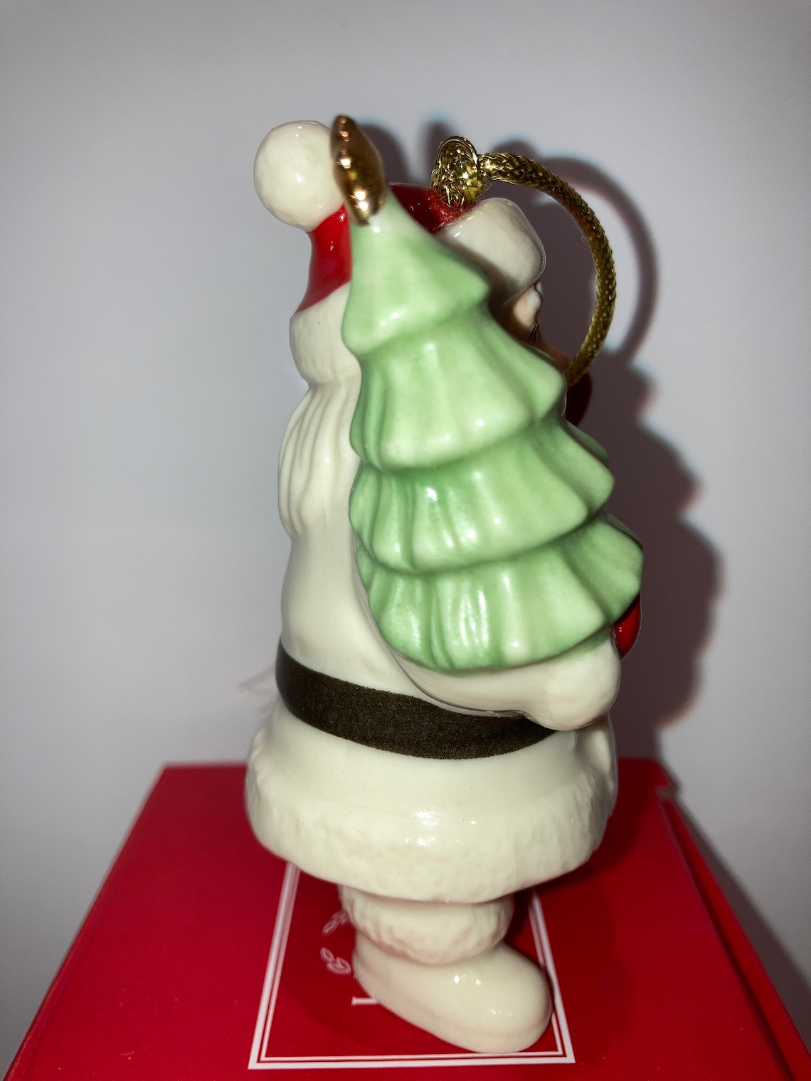 Vintage Lenox Santa Ornament Lenox Santa With Tree Christmas Etsy